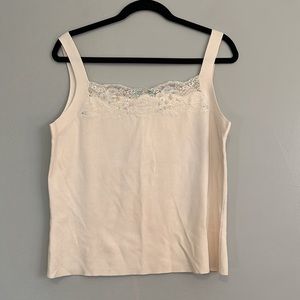 NWT cream Talbots camisole/tank size XL